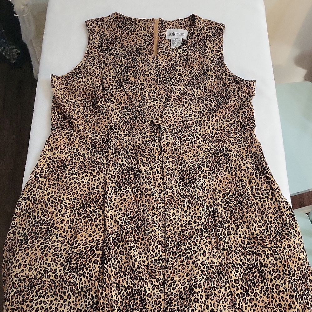 Leopard Print Sleeveless 90s Vtg Dress   JUST IN THYME LTD. SIZE 16